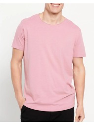 funky buddha loose fit t-shirt με raw cut λαιμόκοψη fbm007-018-04-vintage pink