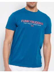 funky buddha t-shirt με funky buddha τύπωμα fbm007-324-04-deep blue