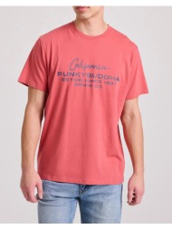 funky buddha t-shirt με funky buddha τύπωμα fbm009-017-04-earth red lightred