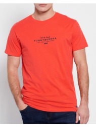 funky buddha t-shirt με funky buddha τύπωμα στο στήθος fbm007-330-04-luscious red
