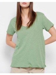funky buddha essential t-shirt με v λαιμόκοψη fbl007-104-04-jade green