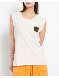 funky buddha αμάνικο t-shirt με τύπωμα στην πλάτη fbl007-193-04-off white
