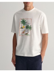 gant μπλουζα κμ hawaii printed graphic ss t-shirt 3g2013080-113 offwhite