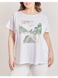 parabita t-shirt μακώ με στάμπα 012410105871-001 white