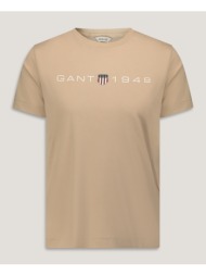 gant μπλουζα κμ reg printed graphic t-shirt 3gw4200753-277 sandybrown