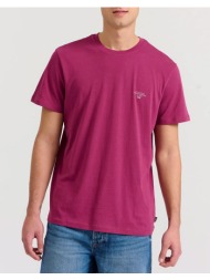 funky buddha t-shirt με branded τύπωμα - the essentials fbm009-001-04-lt aubergine purple