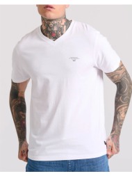 funky buddha v-neck t-shirt με logo στο στήθος fbm009-002-04-white white