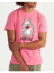 cottonmania 5667 happy people μπλουζα ανδρ. κμ tshirt colorate 5667hp-2281 pink