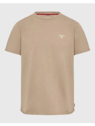 funky buddha t-shirt με branded τύπωμα - the essentials fbm009-001-04-cigar sandybrown