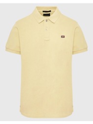 funky buddha essential polo μπλούζα με κεντημένο logo fbm009-001-11-lt yellow yellow