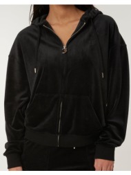 juicy couture halan oversized zip thru hoodie jcwas24342-101 black