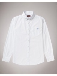 marlboro popeline l/s shirt 10msh201-02601-010 white