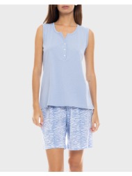 pink label pyjama shorts blue leo s1354-47 lightblue