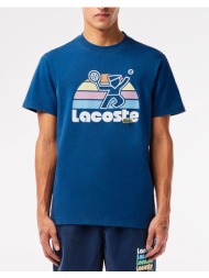 lacoste μπλουζα κμ tee-shirt ss 3th8567-hbm blue