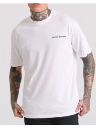 funky buddha relaxed fit t-shirt με embossed τύπωμα στην πλάτη fbm009-022-04-white white