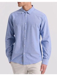 funky buddha ανδρικό oxford πουκάμισο fbm009-034-05-blueprint blue