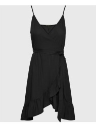 funky buddha mini κρουαζέ φόρεμα με βολάν fbl009-103-13-black black