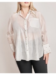 parabita πουκάμισο ζωρζέτα με στρας 012410505403-001 white