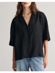 gant πουκαμισο κμ rel ss linen shirt 3gw4300334-19 black