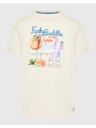 funky buddha t-shirt με vintage coctail τύπωμα fbm009-086-04-cream cream