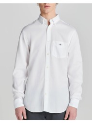 gant υποκαμισο μμ reg honeycomb texture shirt 3g3240059-110 white