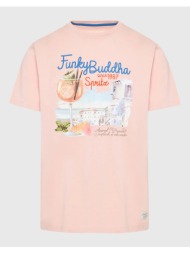 funky buddha t-shirt με vintage coctail τύπωμα fbm009-086-04-coral pink coral