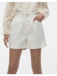 vero moda vmlyra hr paperbag shorts mix 10307784-snow white white