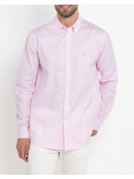 the bostonians πουκαμισο oxford regular fit plain oxford button-down regular fit 3aap0571-pink pink