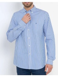 bostionians πουκαμισο acorn ποπλινα regular fit stripe poplin button-down regular fit 3aas4797-indig