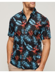 superdry d3 ovin hawaiian shirt πουκαμισο ανδρικο m4010353a-2bu darkblue