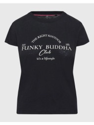 funky buddha γυναικείο t-shirt με funky buddha τύπωμα fbl009-162-04-black black