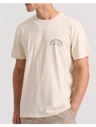 funky buddha t-shirt με retro τύπωμα στο στήθος fbm009-043-04-cream cream