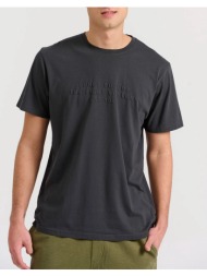 funky buddha t-shirt με embossed τύπωμα στο στήθος fbm009-026-04-anthracite darkslategrey