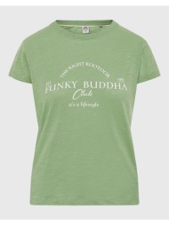 funky buddha γυναικείο t-shirt με funky buddha τύπωμα fbl009-162-04-mineral green green