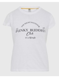 funky buddha γυναικείο t-shirt με funky buddha τύπωμα fbl009-162-04-white white