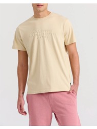 funky buddha t-shirt με embossed τύπωμα στο στήθος fbm009-026-04-cream cream