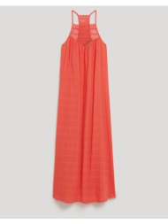 superdry d3 ovin lace halter maxi beach dress φορεμα γυναικειο w8011672a-2jv orangered