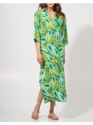 maki philosophy φόρεμα με γιακά και ανοίγματα στο πλάι 3241-2405002-πρασινο green