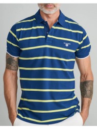 navy&green polo μπλουζακι-custom fit 24ge.884.2-atlantic blue/lemon blue