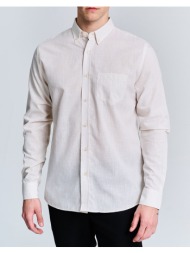 staff hummel man longsleeve shirt 70%co 30%lin 61-011.051-ν0010 white