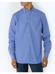 bostonians πουκαμισο acorn ποπλινα regular fit stripe poplin button-down regular fit 3aas4783-navy l