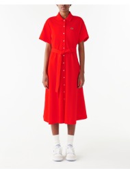 lacoste φορεμα dress 3ef7923-f8m red