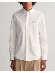 gant πουκαμισο μμ slim oxford stretch shirt 3g3230115-110 white