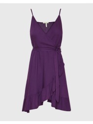 funky buddha mini κρουαζέ φόρεμα με βολάν fbl009-103-13-sparkling grape purple