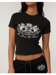 juicy couture enzo dog crest t-shirt jcbct224816-101 black