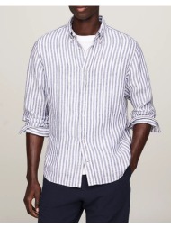tommy hilfiger dc bold linen stripe shirt mw0mw34646-0a5 navyblue