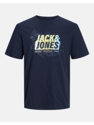jack&jones jcomap summer logo tee ss crew neck sn 12257908-navy blazer darkblue