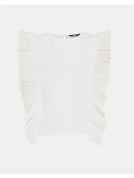 mexx top with broderie ruffles mf007702041g-110602 offwhite