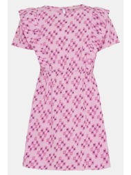 mexx printed dress with ruffles mf006301441g-143207 lilac