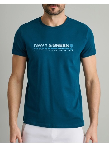navy&green t-shirts-τ-shirts 24tu.320/3p-moroccan blue